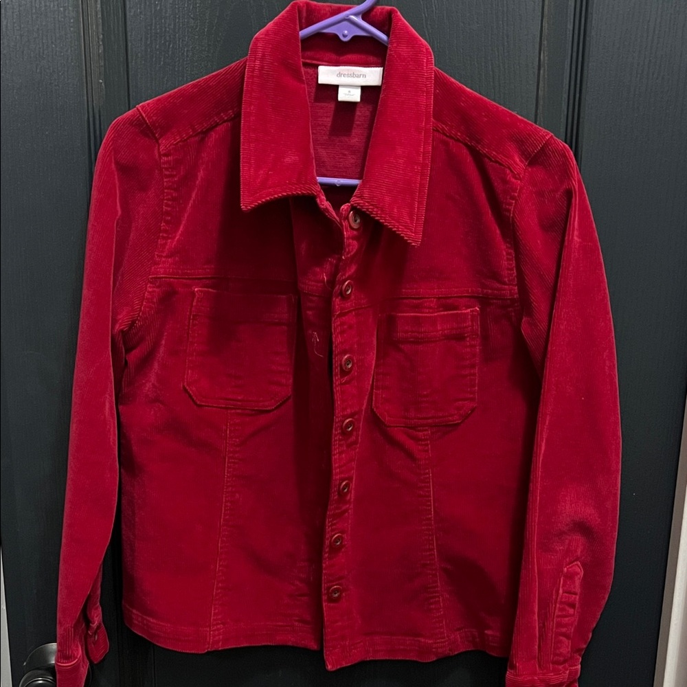 Dress Barn Red Lightweight Shirt Jacket